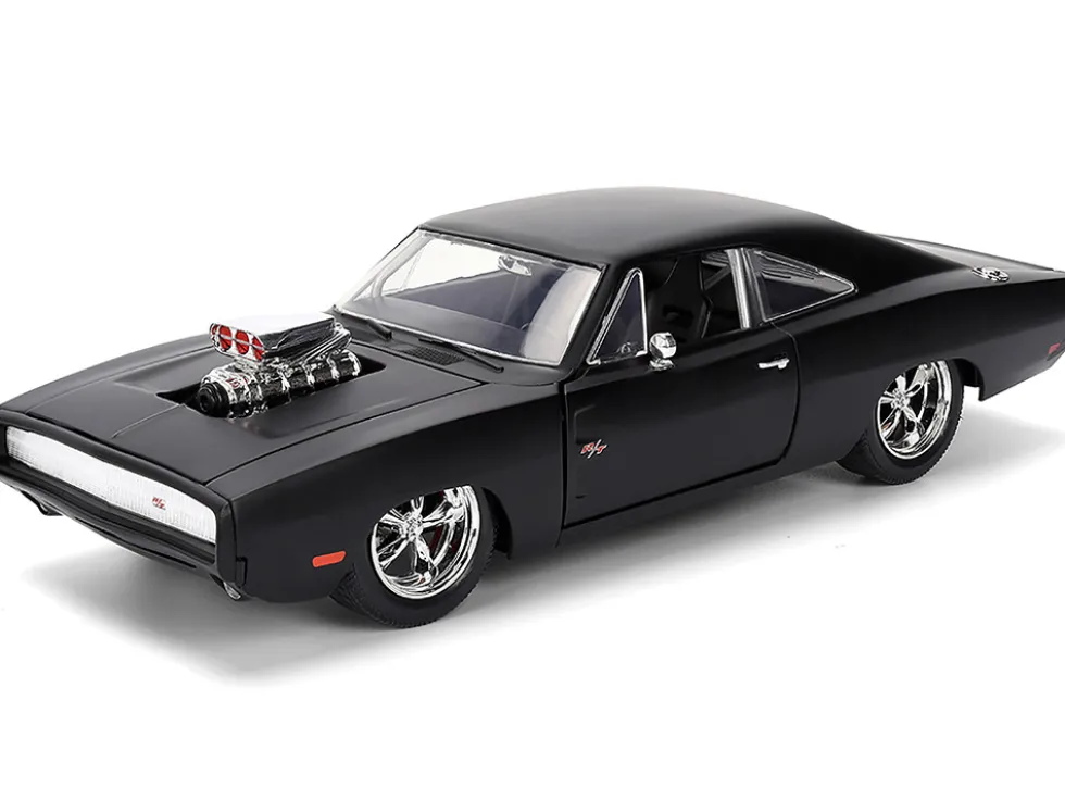 1970 Dodge Charger R/T Matt Black "Fast & Furious" (2009) Movie "Fast & Furious" Series 1/24 Diecast Model Car by Jada