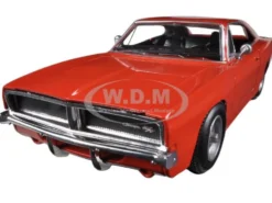 1969 Dodge Charger R/T Orange 1/25 Diecast Car Model New Ray 71893