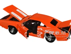 1968 Dodge Charger R/T SRT Orange with White Stripes and Graphics Bigtime Muscle Series 1/24 Diecast Model Car Jada 34197
