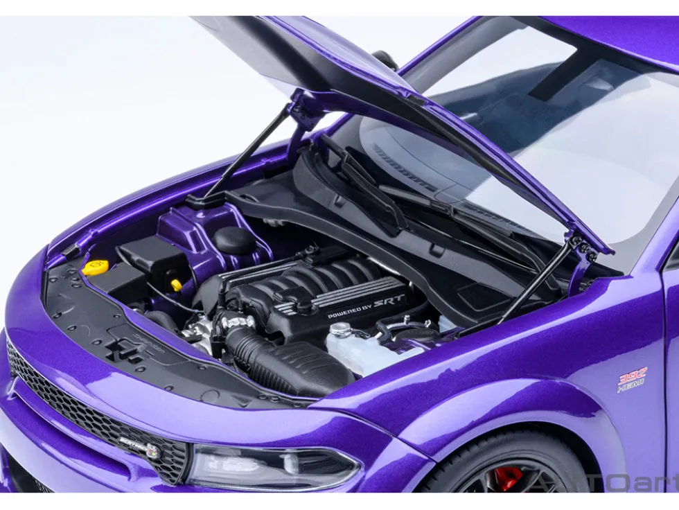 Dodge Charger Scat Pack Widebody Plum Crazy Purple Metallic 1/18 Model Car by Autoart
