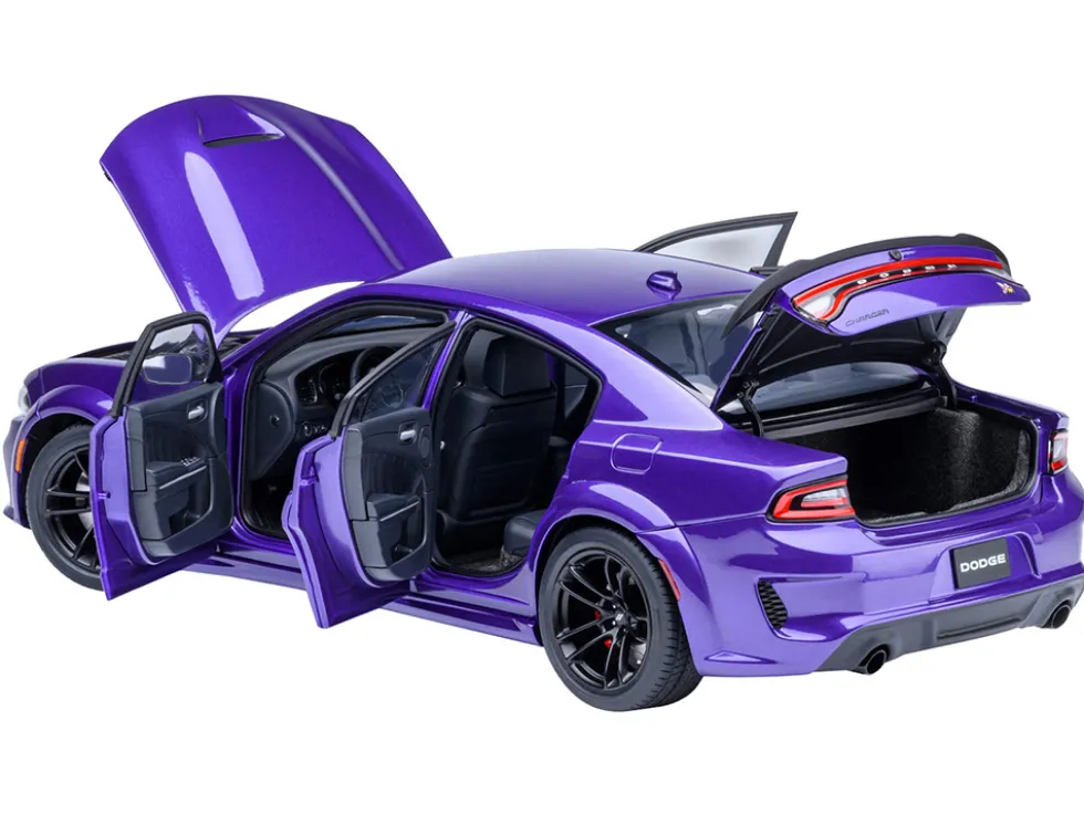 Dodge Charger Scat Pack Widebody Plum Crazy Purple Metallic 1/18 Model Car by Autoart