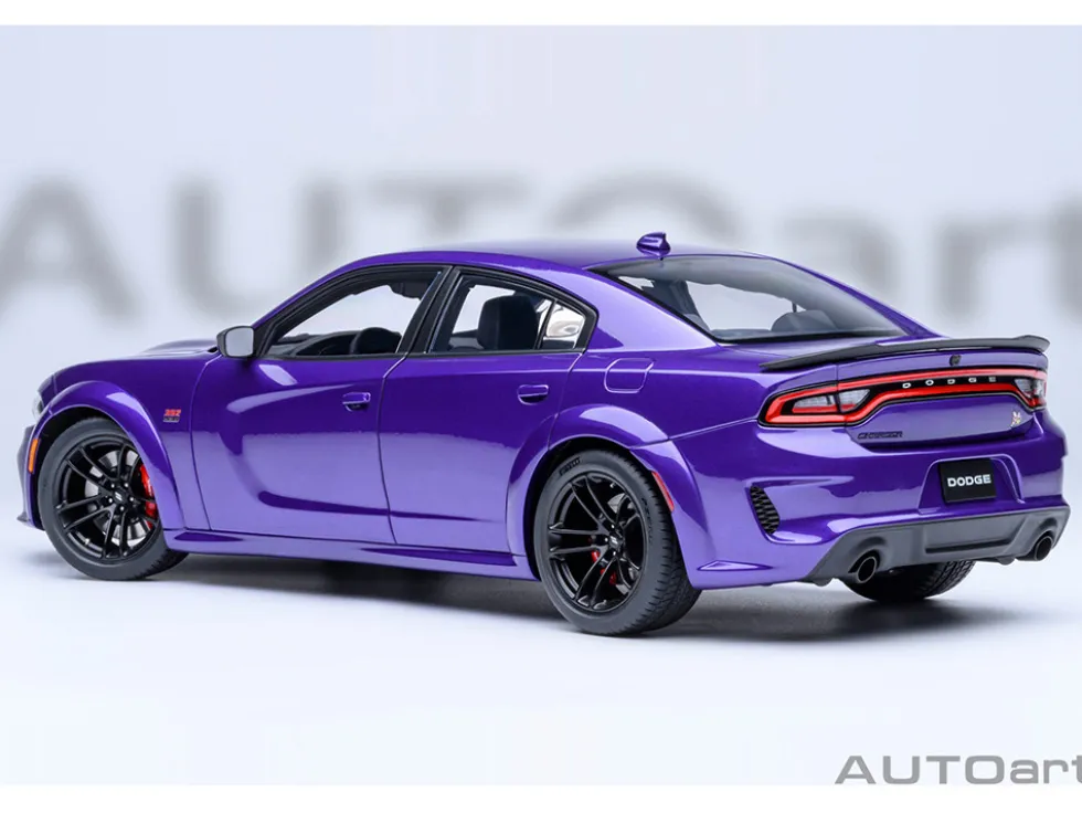 Dodge Charger Scat Pack Widebody Plum Crazy Purple Metallic 1/18 Model Car by Autoart