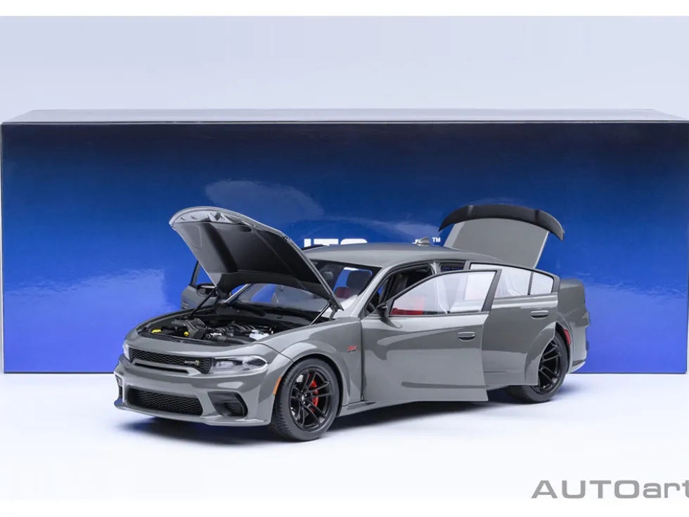 Dodge Charger Scat Pack Widebody Destroyer Gray 1/18 Model Car by Autoart