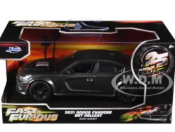 2021 Dodge Charger SRT Hellcat Gray Metallic Fast X 2023 Movie Fast & Furious Series 1/32 Diecast Model Car Jada 34473