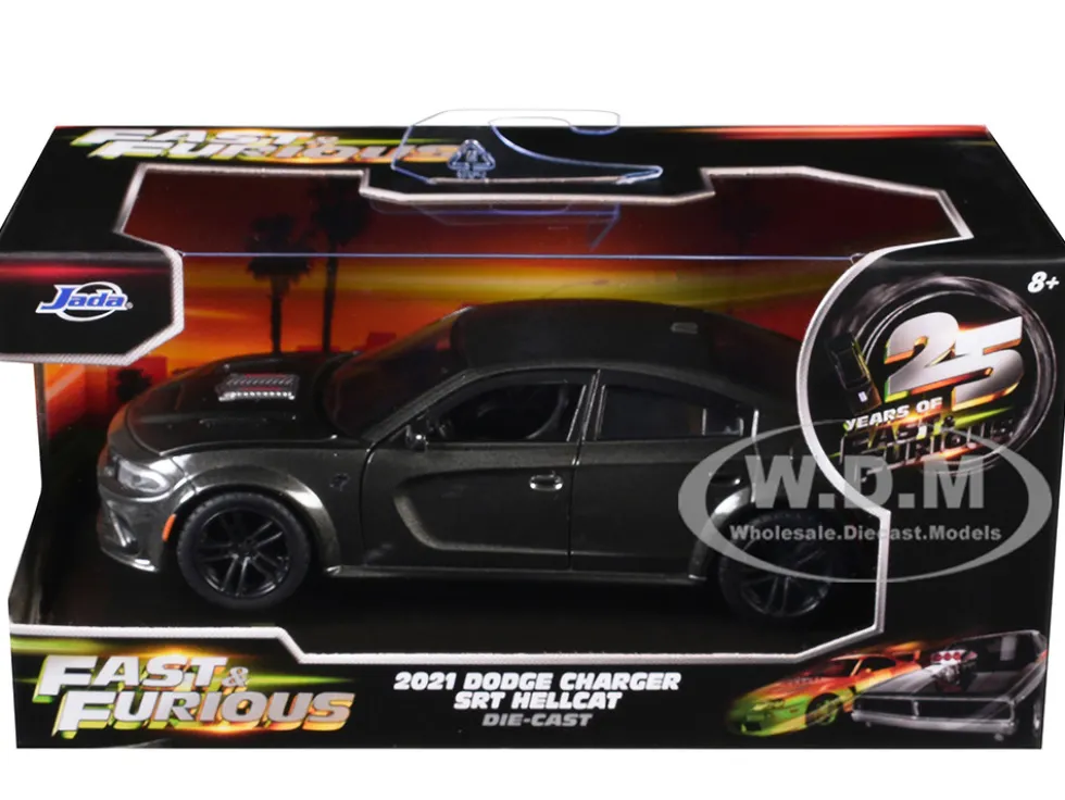 2021 Dodge Charger SRT Hellcat Gray Metallic Fast X 2023 Movie Fast & Furious Series 1/32 Diecast Model Car Jada 34473