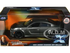 2021 Dodge Charger SRT Hellcat Gray Metallic Fast & Furious Series 1/24 Diecast Model Car Jada 34472
