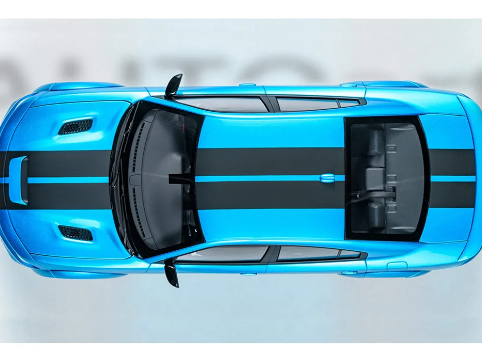 Dodge Charger SRT Hellcat Redeye B5 Blue Metallic with Carbon Stripes 1/18 Model Car by Autoart