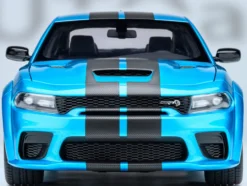 Dodge Charger SRT Hellcat Redeye B5 Blue Metallic with Carbon Stripes 1/18 Model Car by Autoart