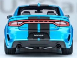 Dodge Charger SRT Hellcat Redeye B5 Blue Metallic with Carbon Stripes 1/18 Model Car by Autoart