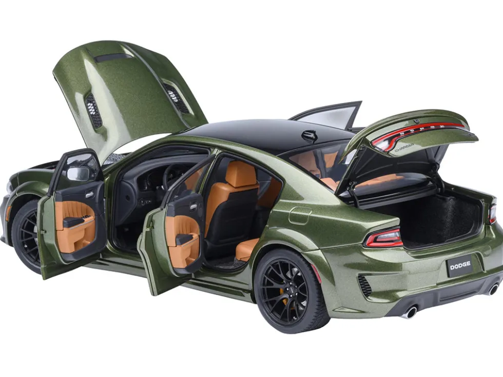 Dodge Charger SRT Hellcat Redeye F8 Green Metallic with Matt Black Top 1/18 Model Car by Autoart