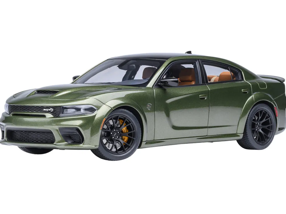 Dodge Charger SRT Hellcat Redeye F8 Green Metallic with Matt Black Top 1/18 Model Car by Autoart