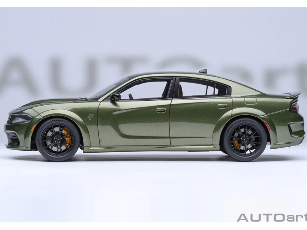 Dodge Charger SRT Hellcat Redeye F8 Green Metallic with Matt Black Top 1/18 Model Car by Autoart