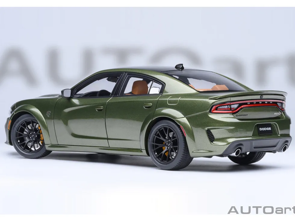Dodge Charger SRT Hellcat Redeye F8 Green Metallic with Matt Black Top 1/18 Model Car by Autoart