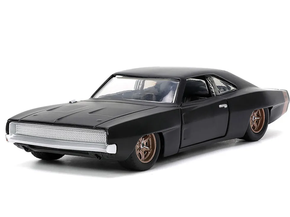 1968 Dodge Charger Widebody Matt Black with Bronze Tail Stripe "F9" (2021) Movie "Fast & Furious" Series 1/32 Diecast Model Car by Jada