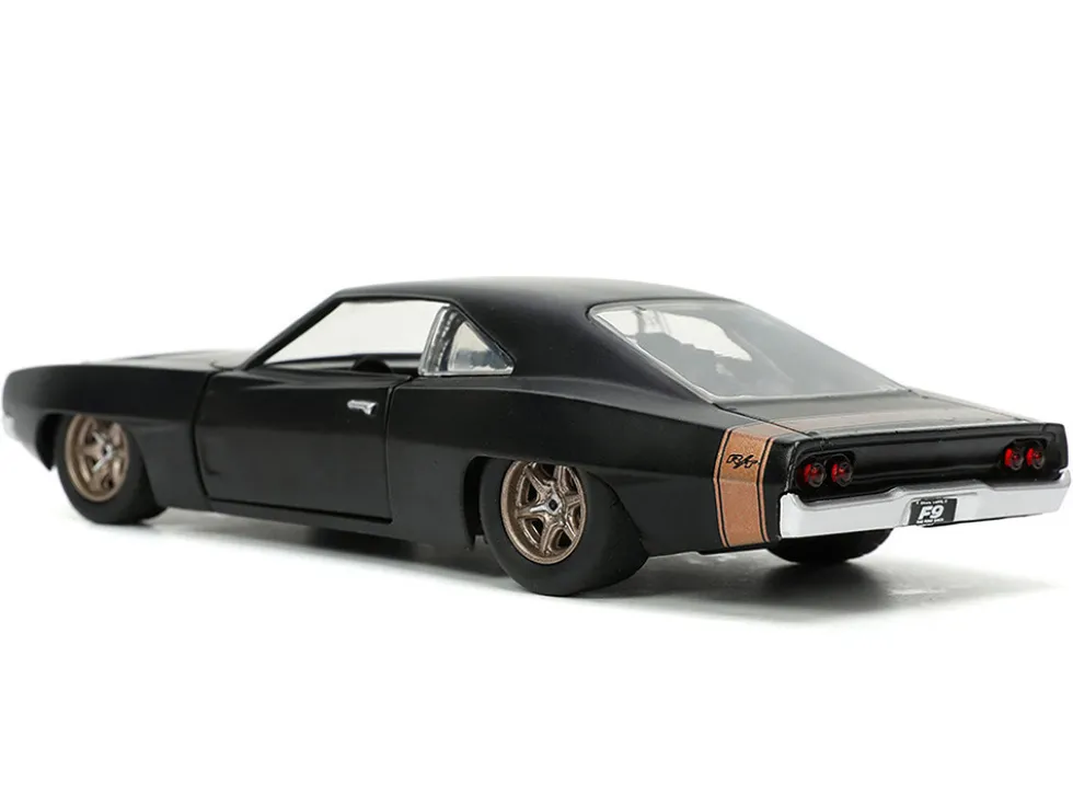 1968 Dodge Charger Widebody Matt Black with Bronze Tail Stripe "F9" (2021) Movie "Fast & Furious" Series 1/32 Diecast Model Car by Jada