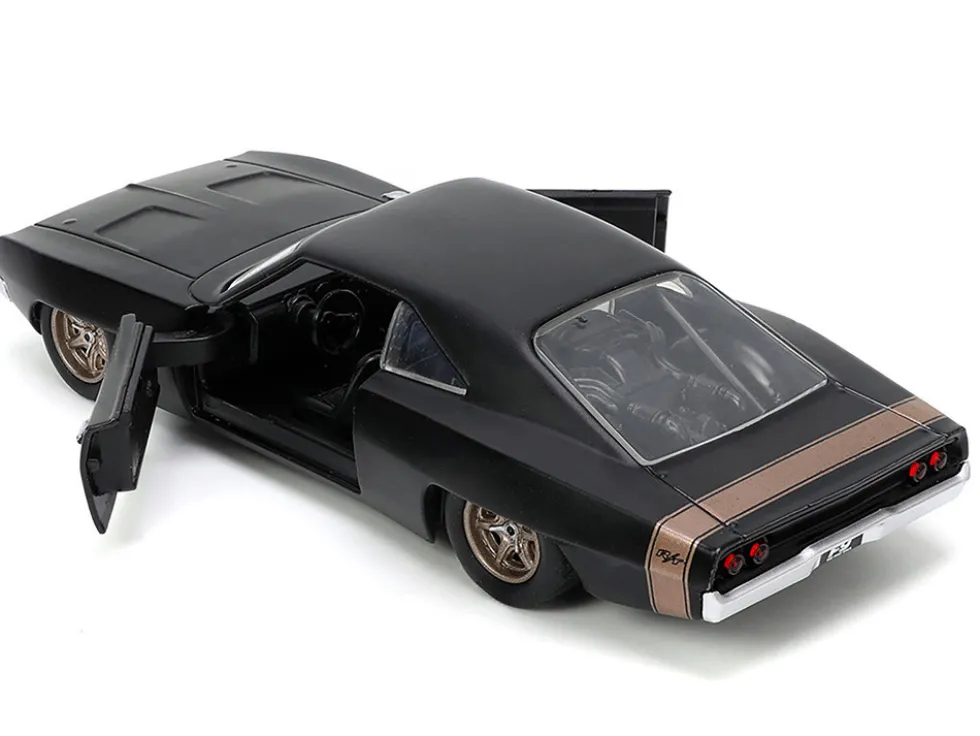 1968 Dodge Charger Widebody Matt Black with Bronze Tail Stripe "F9" (2021) Movie "Fast & Furious" Series 1/32 Diecast Model Car by Jada