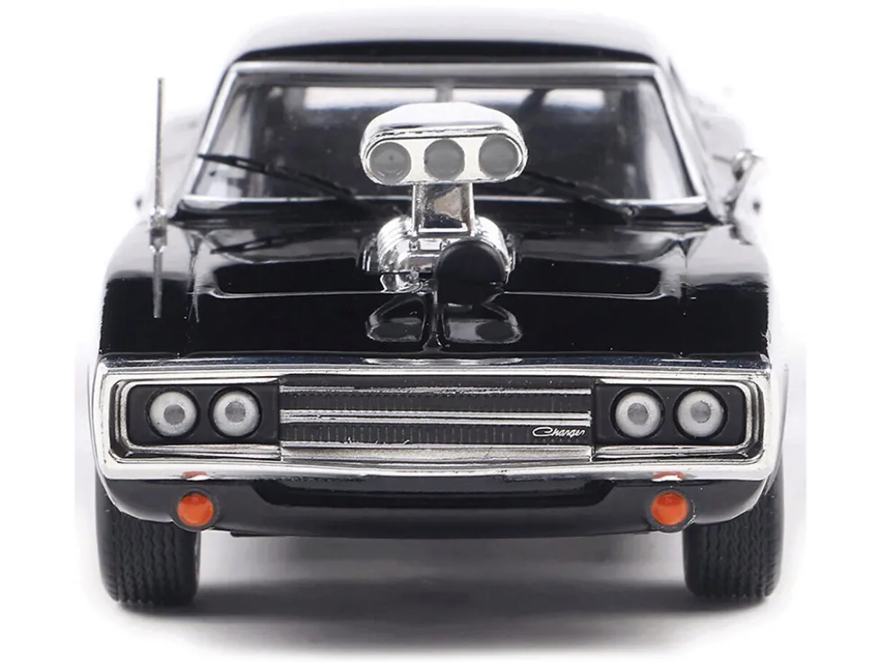 1970 Dodge Charger with Blown Engine Black 1/43 Diecast Model by IXO Models