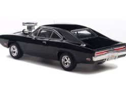 1970 Dodge Charger with Blown Engine Black 1/43 Diecast Model by IXO Models