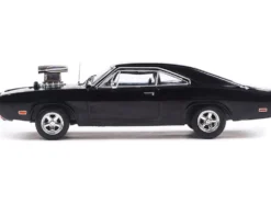 1970 Dodge Charger with Blown Engine Black 1/43 Diecast Model by IXO Models