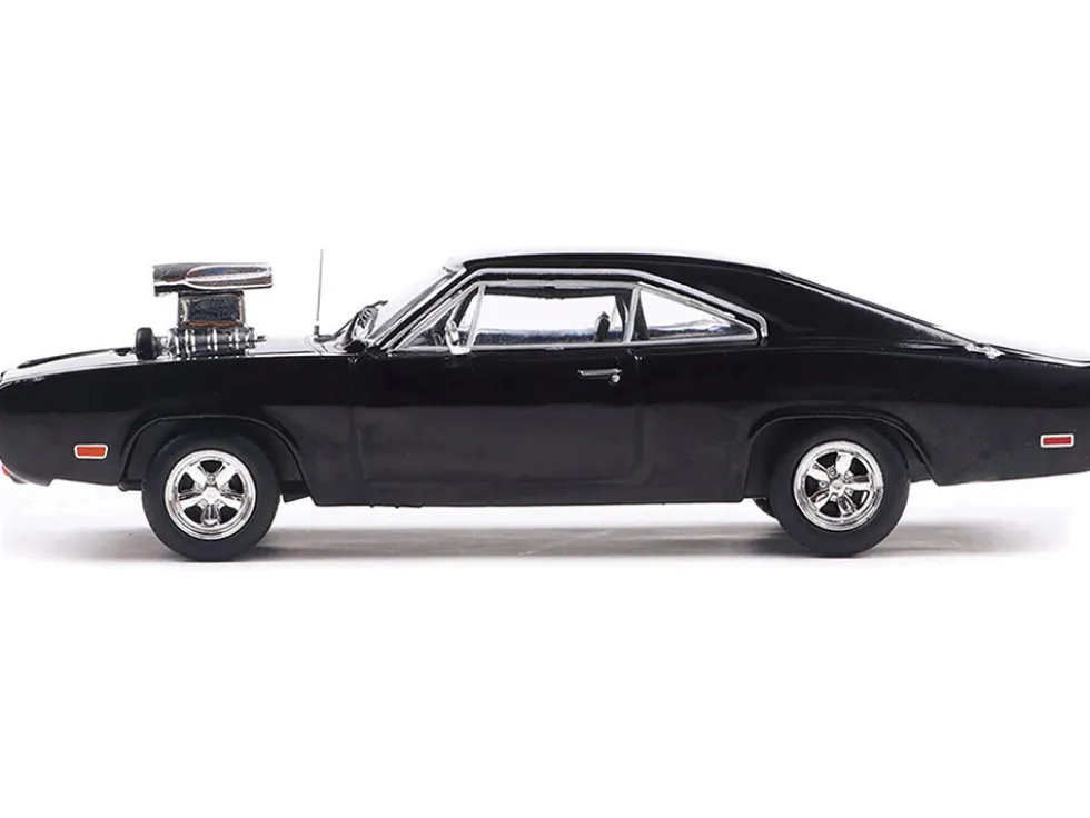 1970 Dodge Charger with Blown Engine Black 1/43 Diecast Model by IXO Models