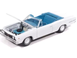 1968 Dodge Coronet 500 Convertible White with Blue Interior "Vintage Muscle" Series 1/64 Diecast Model Car by Auto World