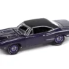 1970 Dodge Coronet Super Bee "Mr. Norm's" Plum Crazy Metallic with Black Top and White Stripes 1/64 Diecast Model Car by Johnny Lightning