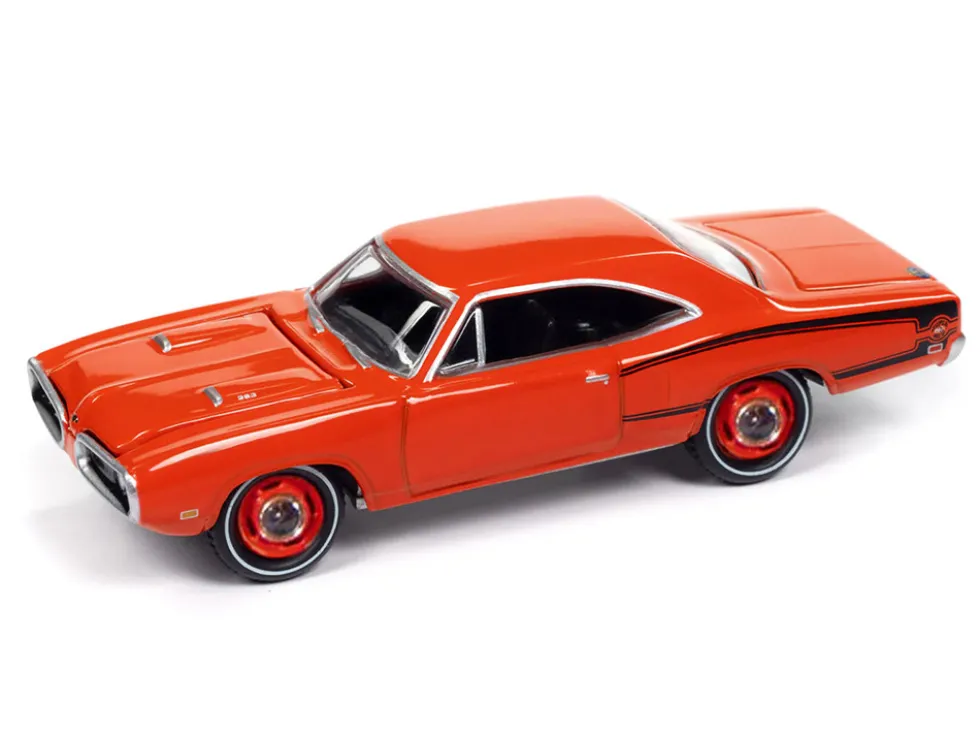 1970 Dodge Coronet Super Bee "Mr. Norm's" Hemi Orange with Black Stripes "Muscle Cars USA" Series 1/64 Diecast Model Car by Johnny Lightning