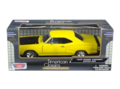 1969 Dodge Coronet Super Bee Yellow 1/24 Diecast Car Model Motormax 73315