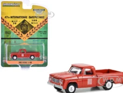 1963 Dodge D-100 Pickup Truck "47th International 500 Mile Sweepstakes - Indianapolis 500 Official Truck" Red "Hobby Exclusive" Series 1/64 Diecast Model Car by Greenlight