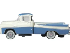 1957 Dodge D100 Sweptside Pickup Truck Ice Blue and Glacier White 1/87 (HO) Scale Diecast Model Car by Oxford Diecast