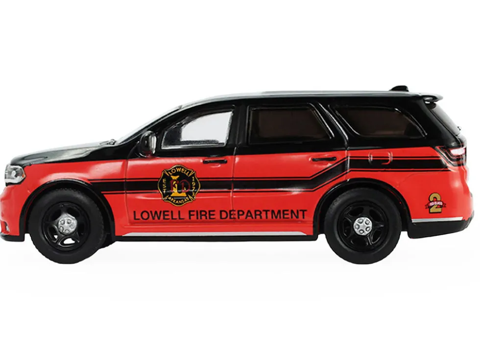 2019 Dodge Durango "Lowell, Arkansas Fire Department" Red and Black with Black Stripes "Fire & Rescue" Series #5 1/64 Diecast Model Car by Greenlight