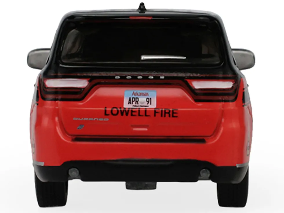 2019 Dodge Durango "Lowell, Arkansas Fire Department" Red and Black with Black Stripes "Fire & Rescue" Series #5 1/64 Diecast Model Car by Greenlight