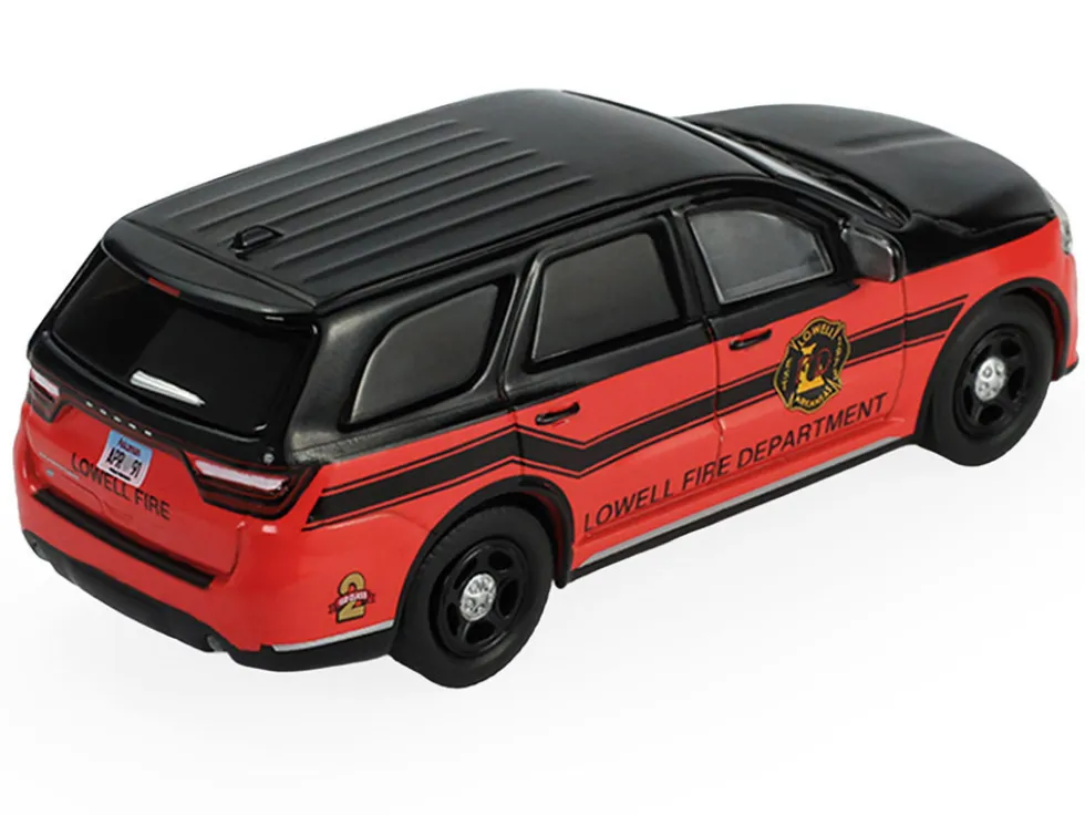 2019 Dodge Durango "Lowell, Arkansas Fire Department" Red and Black with Black Stripes "Fire & Rescue" Series #5 1/64 Diecast Model Car by Greenlight