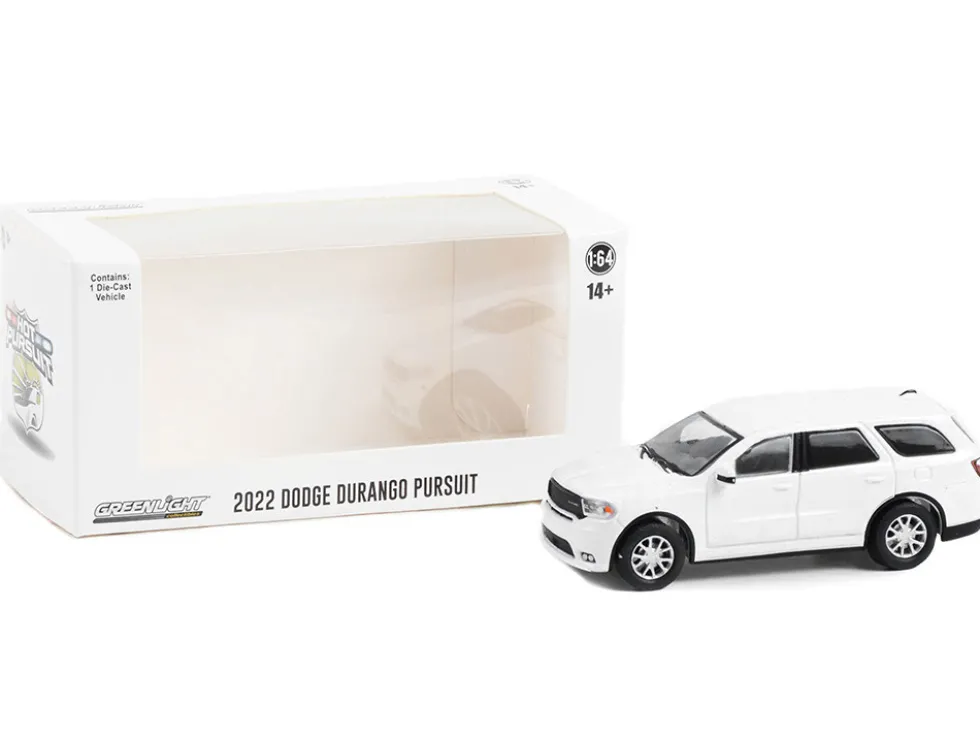 2022 Dodge Durango Pursuit Police Car White Hot Pursuit Hobby Exclusive Series 1/64 Diecast Model Car Greenlight GL43003L