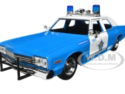 1974 Dodge Monaco Blue and White CPD Chicago Police Department Illinois Hot Pursuit Series 1/24 Diecast Model Car Greenlight 85541