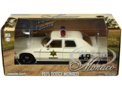 1975 Dodge Monaco Cream Hazzard County Sheriff 1/24 Diecast Model Car Greenlight 84094