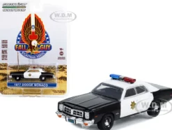 1977 Dodge Monaco Police Black White County Sheriff's Department Fall Guy Stuntman Association Hollywood Special Edition 1/64 Diecast Model Car Greenlight 44965D