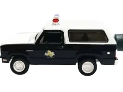 1978 Dodge Ramcharger Police Vehicle "Texas Department of Public Safety Highway Patrol" Black with White Hood and Top "Hobby Exclusive" Series 1/64 Diecast Model Car by Greenlight