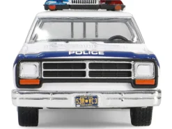 1990 Dodge Ram D250 Pickup Truck "Philadelphia, PA Police Department" White with Stripes and Utility Trailer "Hot Pursuit Hitch & Tow" Series 1 1/64 Diecast Model Cars by Greenlight