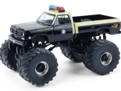 1983 Dodge Ram W350 Monster Truck "Florida Highway Patrol" Black with Cream Top and Stripes "Kings of Crunch - Hot Pursuit" Special Edition 1/64 Diecast Model Car by Greenlight