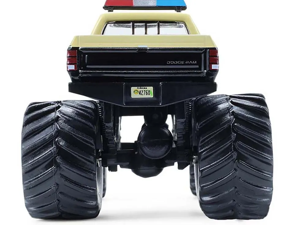 1983 Dodge Ram W350 Monster Truck "Florida Highway Patrol" Black with Cream Top and Stripes "Kings of Crunch - Hot Pursuit" Special Edition 1/64 Diecast Model Car by Greenlight