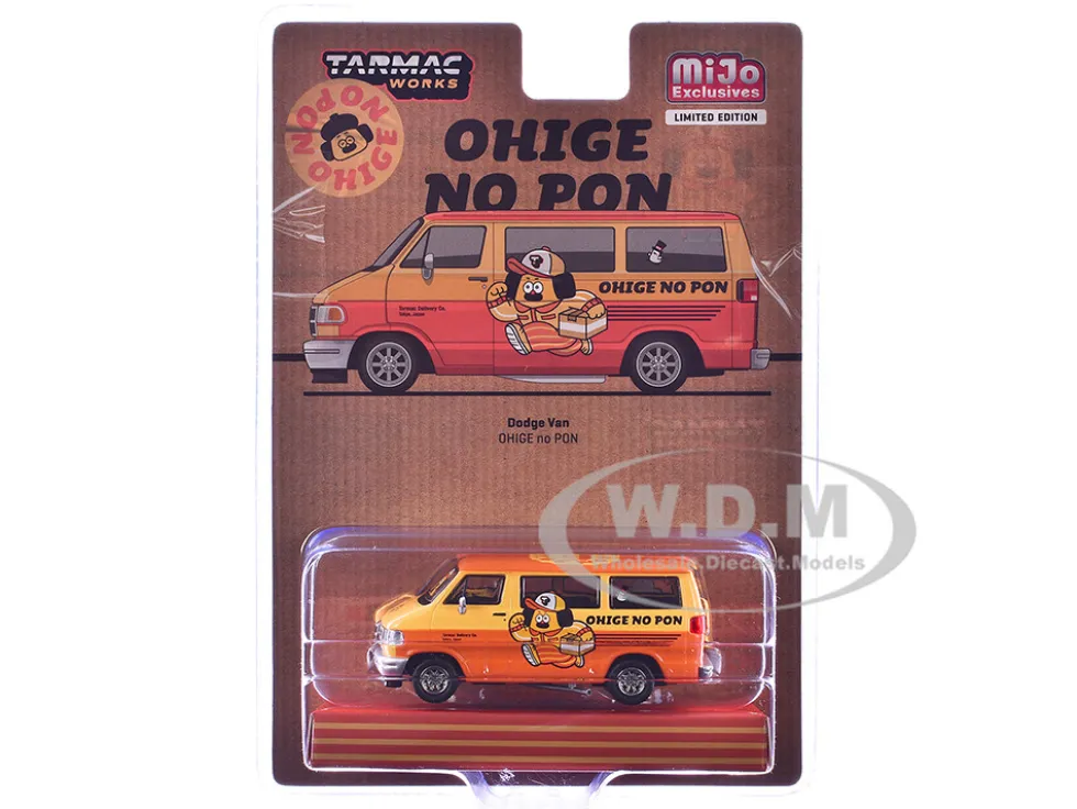 Dodge Van "Ohige no Pon" Orange Two-Tone "Global64" Series 1/64 Diecast Model by Tarmac Works