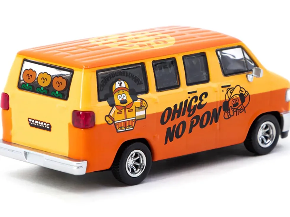 Dodge Van "Ohige no Pon" Orange Two-Tone "Global64" Series 1/64 Diecast Model by Tarmac Works
