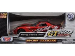 2003 Dodge Viper SRT-10 Red #8 GT Racing 1/24 Diecast Car Model Motormax 73776