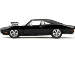 Dom's 1970 Dodge Charger R/T Black and Brian's Toyota Supra Orange with Graphics Set of 2 Cars "Fast & Furious 25th Anniversary" "Fast & Furious" Series 1/24 Diecast Model Cars by Jada