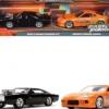 Dom's Dodge Charger R/T Black Brian's Toyota Supra Orange Set of 2 pieces Fast & Furious Series 1/32 Diecast Model Cars Jada 31981