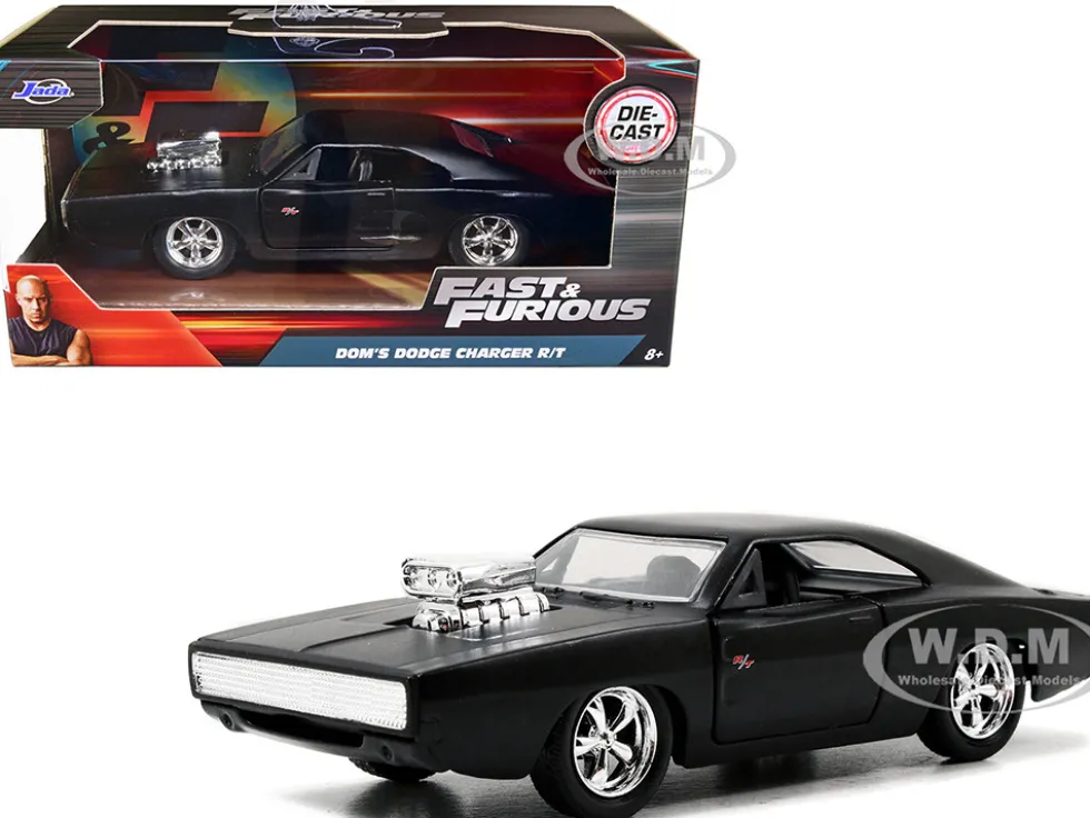 Dom's Dodge Charger R/T Matt Black Fast & Furious Movie 1/32 Diecast Model Car Jada 97214