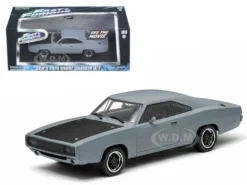 Dom's 1970 Dodge Charger R/T Primered Grey "Fast and Furious" Movie (2009) 1/43 Diecast Car Model Greenlight 86217