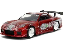 Dom's Mazda RX-7 Candy Red with Graphics "The Fast and the Furious" (2001) Movie "25 Years of Fast & Furious" Series 1/32 Diecast Model Car by Jada