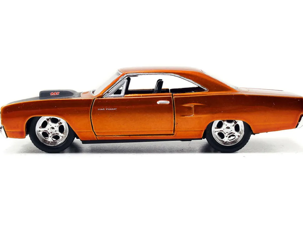 Dom s Plymouth Road Runner Orange Metallic with Matt Black Hood Fast & Furious Series 1/32 Diecast Model Car Jada 97128